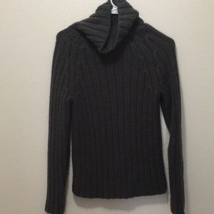Cable Knit Charcoal Turtleneck